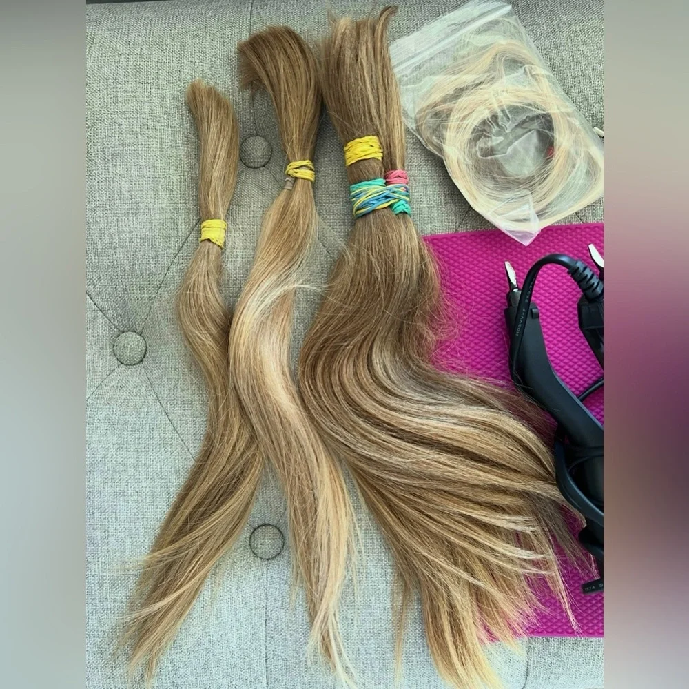 Professional hair extension kit with natural hair - Picture 2 of 6
